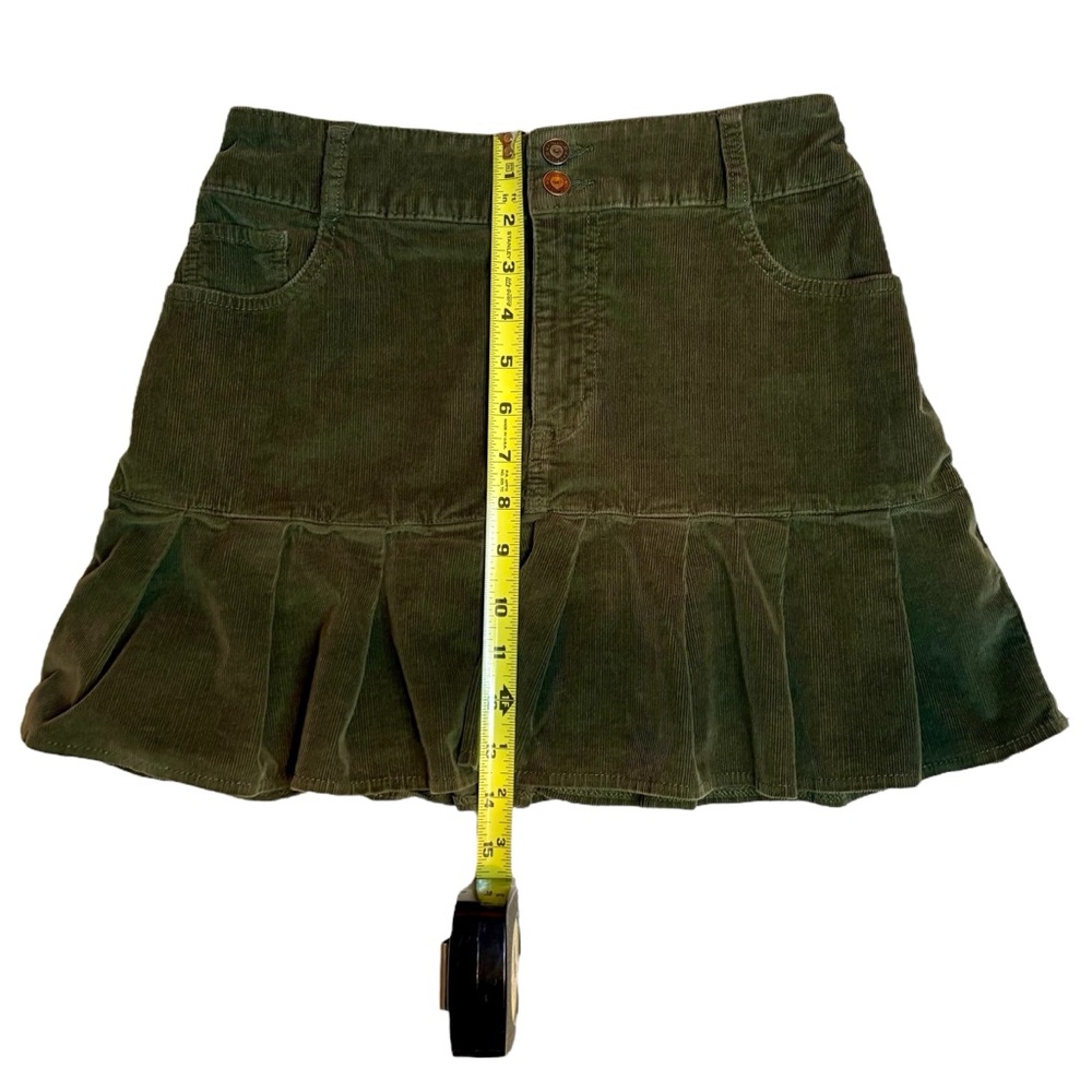 Hollister Olive Green Corduroy Ruffle High-Rise Mini Skirt-Size Small - Picture 8 of 9